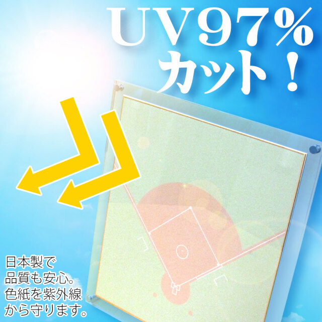 色紙額縁 アクリル製 UVカット 97% 日本製 | スポーツ雑貨
