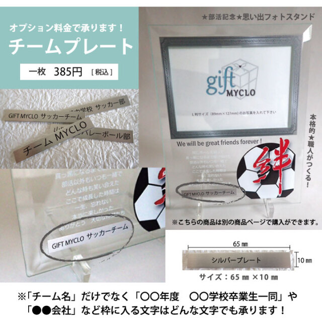 フォトフレーム　名入れ チームプレート