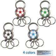 3連キーホルダー　サッカーボール柄