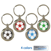 円形キーホルダー　サッカーボール柄