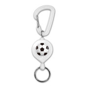 カラビナリールキー　サッカーボール柄