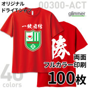 オリジナルドライTシャツ 両面フルカラー印刷【100枚組】