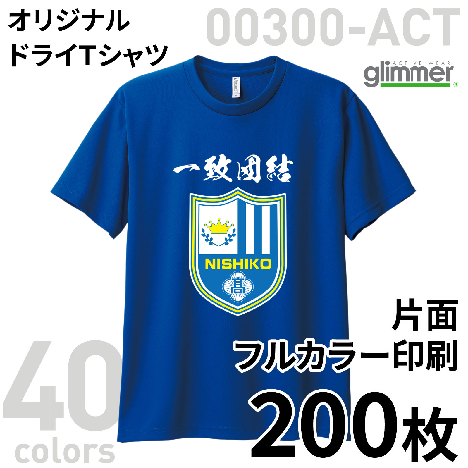オリジナルドライTシャツ 片面フルカラー印刷【500枚組】