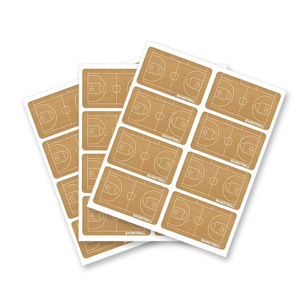 コート柄シール3セット組　バスケットボール