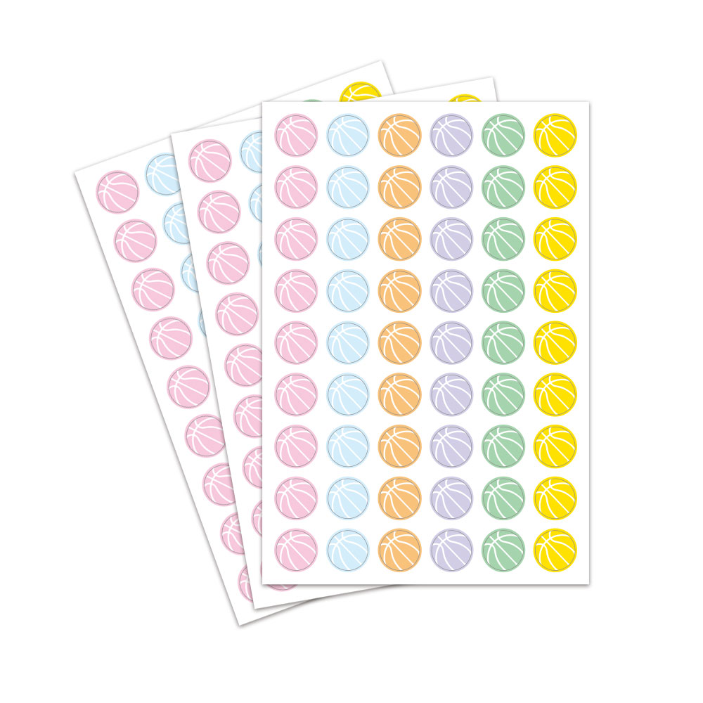 カラフルボールシール　バスケットボール
