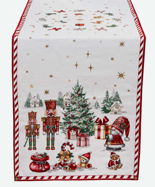 ジャガード織テーブルランナー50×160cmサイズ（Christmas クリスマス） CHM_CRSMS