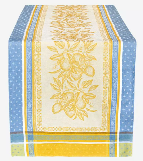 ジャガード織りテフロン撥水加工テーブルランナー50×160cmサイズ（Cedrat セドラ・全3色）【フランス】CHM_JCQ14