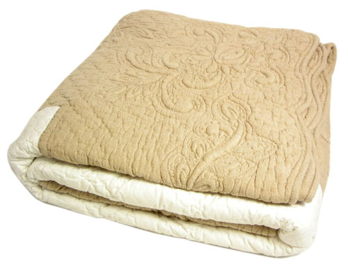 マリネットMARINETTE  ブティBOUTIS キルトマルチカバー160×160cmサイズ（ROUSSILLON・アイボリー×ナチュラル）CVR_BT_LIT19