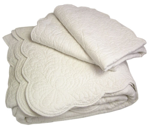 マリネットMARINETTE  ブティBOUTIS キルトベッドカバー、ベッドスプレッド230×250cmサイズ（VENCE・ホワイト）CVR_BT_LIT22：：他サイズお取り寄せ可能