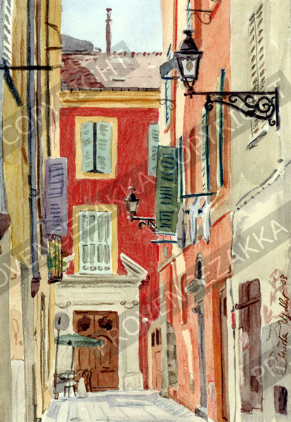 プロヴァンス風景絵画（Nice ニース, 旧市街ジュス通り ）PT_MRT_11