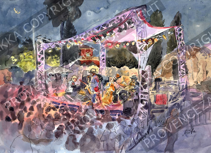 プロヴァンス風景絵画（Nice ニース,  ジャズフェスティバル） PT_MRT_21