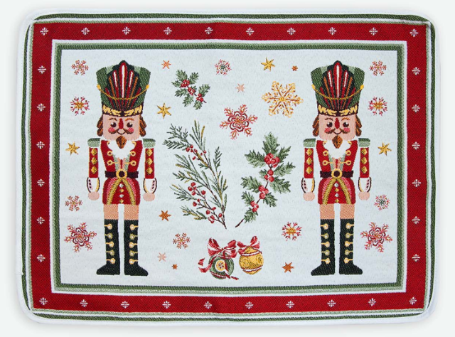 先染めジャガード織りプレイスマット（Casse-Noisette カッスノワゼット）【フランス】 ノルディック柄 SET_CSNST