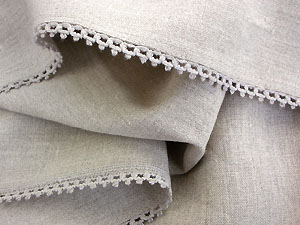 マリネットMARINETTE 正方形リネン麻テーブルクロス160×160cmサイズ【フランス】（CELLINI・ナチュラル）NAP_C49