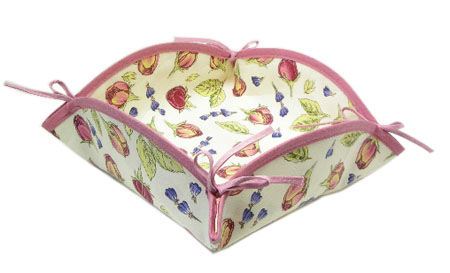 リボントレイ・カルトナージュパニエ（ローズ＆ラベンダー・オフホワイト） CAR_P58