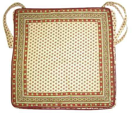 チェアクッションデラックス（抽象柄・ホワイト×ボルドー）CHS_DH06