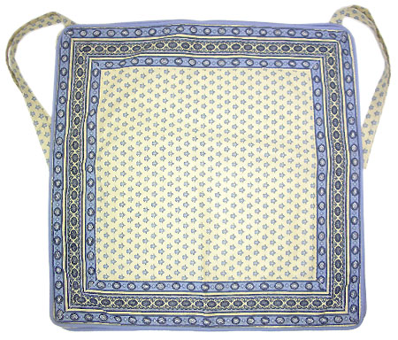 チェアクッションデラックス（抽象柄・ホワイト×ブルー）CHS_DH07