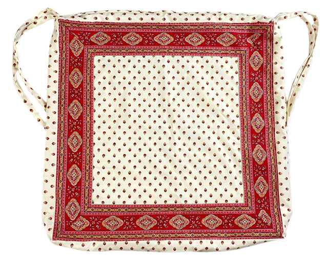 チェアクッションデラックス（エストレル・オフホワイト×ボルドー） CHS_DH13