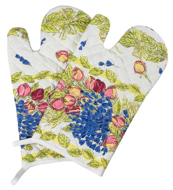 キッチングローブ＊鍋つかみ、ミトン２個セット（ローズ＆ラベンダー・オフホワイト）GAN2_08