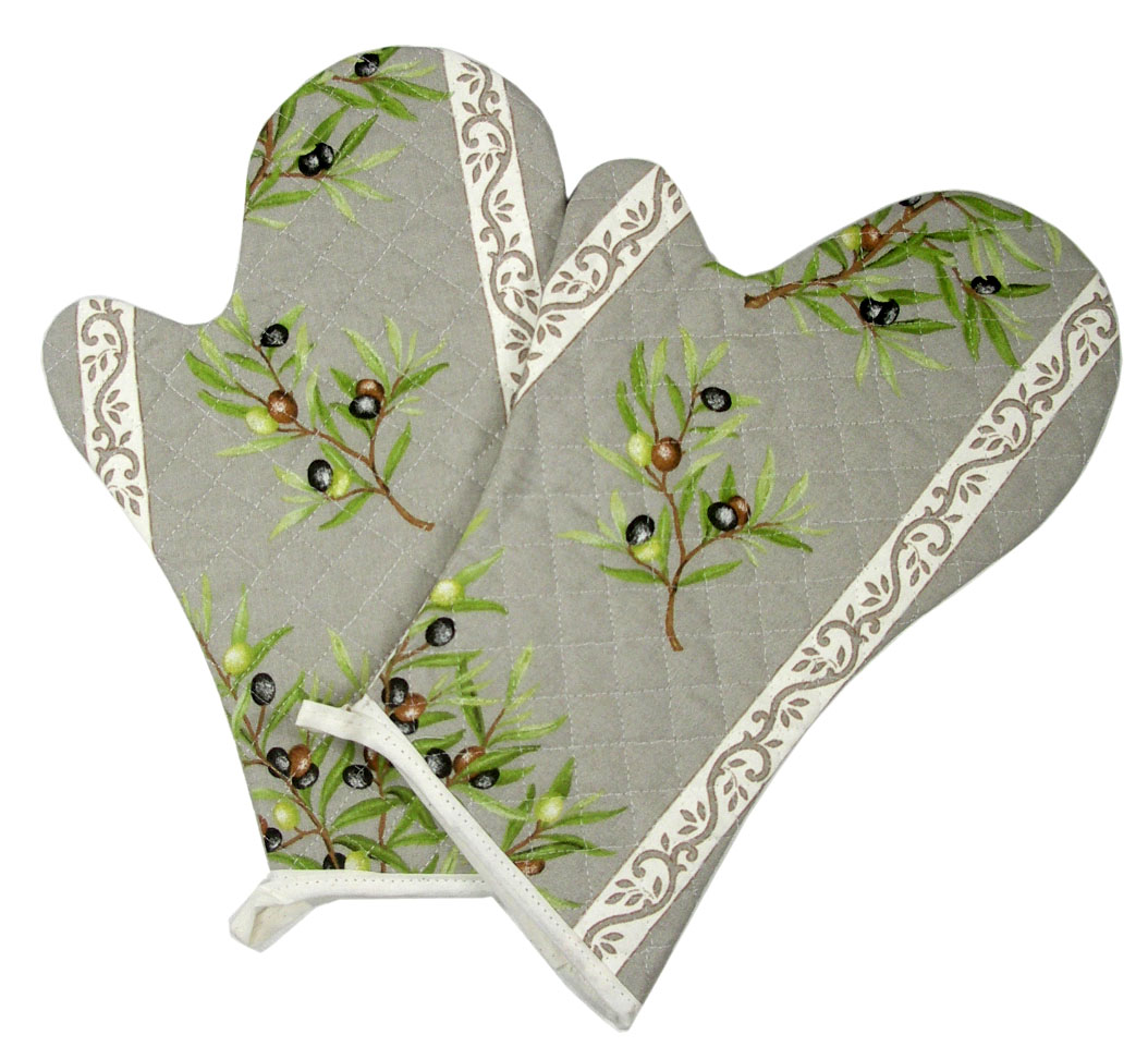 キッチングローブ＊鍋つかみ、ミトン２個セット（オリーブ2005・トープ）GAN2_19