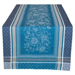 ジャガード織りテフロン撥水加工テーブルランナー50×160cmサイズMarat d'Avignon マラダヴィニョン（マッシリア・アジュールブルー）【フランス】CHM_JCQ12