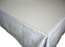 プロヴァンステーブルクロスジャガード織りテフロン撥水加工（モンミライユ・ナチュラル）全５サイズ【フランス】 NAP_25_158e