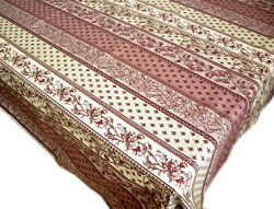 プロヴァンステーブルクロステフロン撥水加工（小花＆小紋柄・パープル系グラデーション）160×250cmサイズ【フランス】 NAP_25_177e