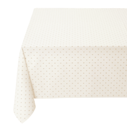 プロヴァンスプリントテーブルクロス撥水加工（カリソン・オフホワイト×ベージュ）全７サイズ【フランス】 NAP_25_383e