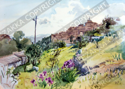 プロヴァンス風景絵画（Tourette-sur-Loup トゥーレット・シュー・ルー） PT_MRT_02