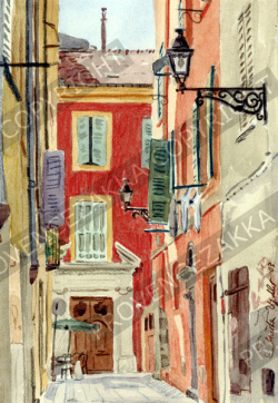 プロヴァンス風景絵画（Nice ニース, 旧市街ジュス通り ）PT_MRT_11