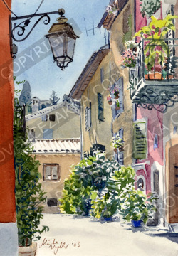 プロヴァンス風景絵画（Valbonne ヴァルボンヌ, ある小道） PT_MRT_27
