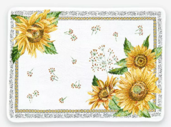 ジャガード織りプレイスマットひまわり柄（Sunflower サンフラワー・全２色）【フランス】 SET_LX51