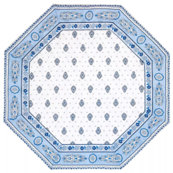 ８角形オクトゴナルフレームテーブルマット38×38cmサイズ（Marat d'Avignon バスティード・ホワイト×ブルー）【フランス】TP_OCT44：：他サイズお取り寄せ可能