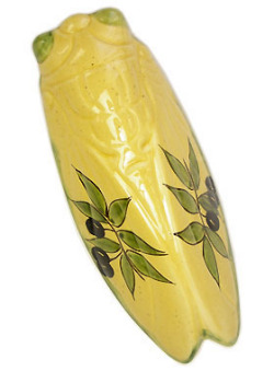 セミ壁掛けフラワーベース型（オリーブ）CGL_VS03