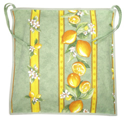 チェアクッションカバー（レモン＆小花柄・ミントグリーン） 色柄指定、サイズオーダー可 CHA_CHS_SRMS