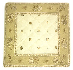 プロヴァンス柄コースター（カリソン＆小花・ベージュ×ホワイト）DS_VR11