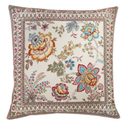 ジャガード織り GARANCE ガランス クッションカバー花柄（全３色） 45×45cmサイズ【フランス製】 HOU_JQD7