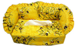 プロヴァンス柄ティッシュケース、カバー（オリーブ2005・オレンジイエロー）KLNX_CNP03