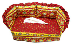 プロヴァンス柄ティッシュケース、カバー（ルールマラン・ボルドー×イエロー）KLNX_CNP06