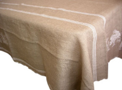 Marinette マリネット リネン麻プロヴァンステーブルクロス（RESTANQUE レスタンク・ナチュラル×アイボリー）160×260cmサイズ 【フランス】 NAP_25_265