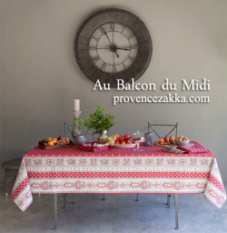 プロヴァンスプリントテーブルクロス撥水加工 Marat d'Avignon マラダビニョン（バスティード・ボルドー）長方形全７サイズ【フランス】 NAP_25_304e