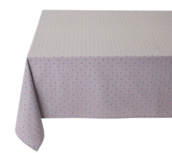 プロヴァンスプリントテーブルクロス撥水加工Marat d'Avignon マラダビニョン（アヴィニョン・グレー×ローズ） ALL OVER 柄　長方形全７サイズ【フランス】NAP_25_326e_AO