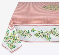 プロヴァンステーブルクロス撥水加工（ニヨン・テラコッタ）全４サイズ【フランス】NAP_25_401e_TR