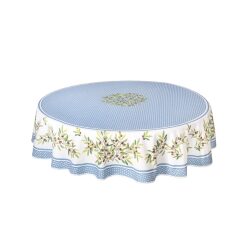 ラウンド・円形テーブルクロス撥水加工丸テーブル円卓用全２サイズ 直径180cm, 直径230cm（ニヨン・アジュールブルー）【フランス】NAP_R275e