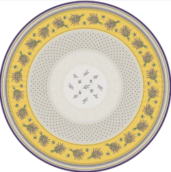 ラウンド・円形テーブルクロス丸テーブル円卓ジャガード織り直径180cmサイズ （CASTILLON カスティヨン・イエロー）【フランス】NAP_R300