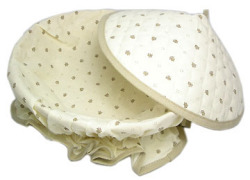 フタ付きブレッドバスケット、パンかご（カリソン・オフホワイト×ベージュ）PAN_C22