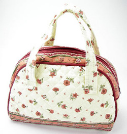 ケリーバッグ（花柄・ホワイト×ローズ）SAC_B07