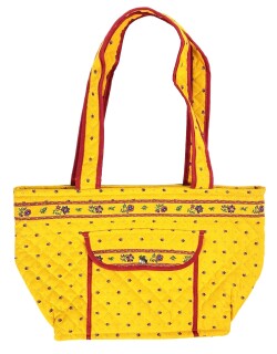 プロヴァンス柄台形トートバッグ（カリソン・イエロー×レッド）SAC_V36