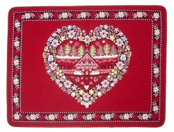 先染めジャガード織りプレイスマットリバーシブル（PLAGNE プラーニュ・ボルドー）【フランス】 ノルディック柄 SET_LX49