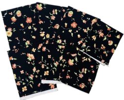 プロヴァンス生地【フランス】VALDROME ヴァルドローム はぎれ7枚セット【パッチワーク】（シャンペトル・ブラック） T_SET_93