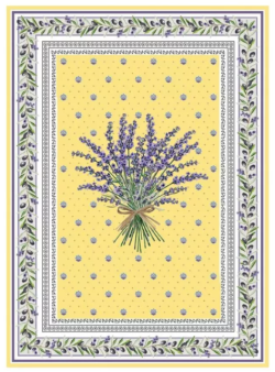 プリントキッチンクロス、ディッシュクロス、ふきん、トーション【フランス】（ローリス・イエロー）TOR_60